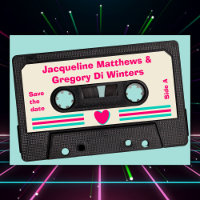 Retro Eighties Music Mix Tape Save The Date