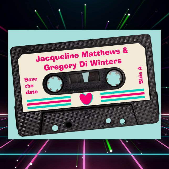 Retro Eighties Music Mix Tape Save The Date Invitation (Creator Uploaded)