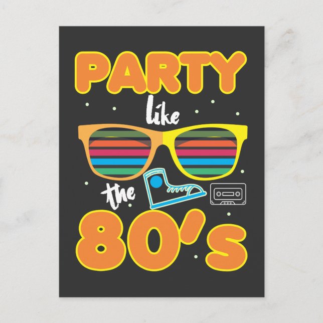 Retro Eighties Party like the 80s Postcard (Front)