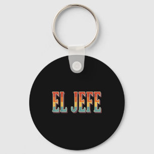 Retro el jefe funny mexican boss men dad key ring