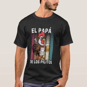 Retro El Papa de lo pollitos funny Spanish Dia del T-Shirt