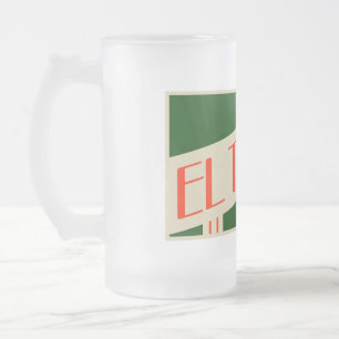 retro el tano frosted glass beer mug
