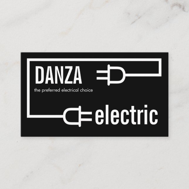 Retro Electric Bulb Plug Circuit Business Card (Front)