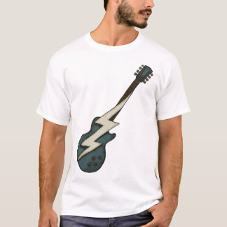 Retro Electric Guitar Lightning Bolt Classic Rock T-Shirt