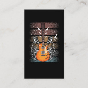 Retro Electric Guitar Singer Band Rock Music Business Card
