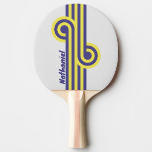 Retro Electric Lemon Grape Loop with Name Ping Pong Paddle