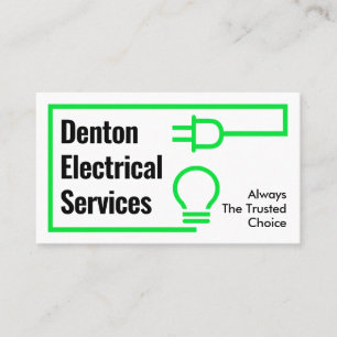 Retro Electric Plug Bulb Circuit Business Card