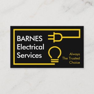 Retro Electric Plug Bulb Circuit Business Card
