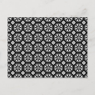 Retro Elegant Abstract Black & White Art Postcard
