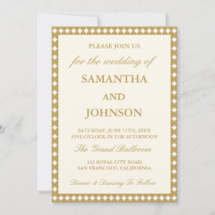 Retro Elegant Ballroom Vintage Ivory Wedding Invitation