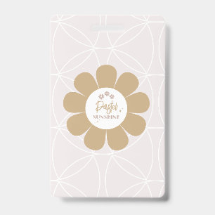 Retro Elegant Blush Pink Business ID Badge