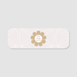 Retro Elegant Blush Pink Business Name Tag