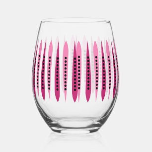 Retro Elegant Kitchen design Drinkware Set Stemless Wine Glass