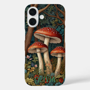 Retro elegant mushroom forest iPhone 16 case