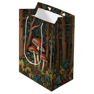 Retro elegant mushroom forest medium gift bag