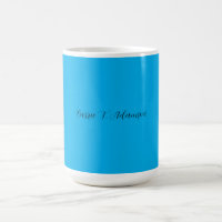 Retro Elegant Plain Sky Blue Calligraphy Name