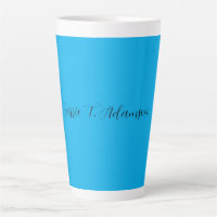 Retro Elegant Plain Sky Blue Calligraphy Name