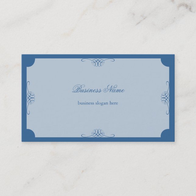 Retro Elegant Simple Dark Blue Business Business Card (Front)
