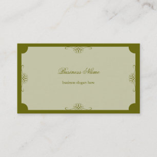 Retro Elegant Simple Dark Olive Green Business Business Card