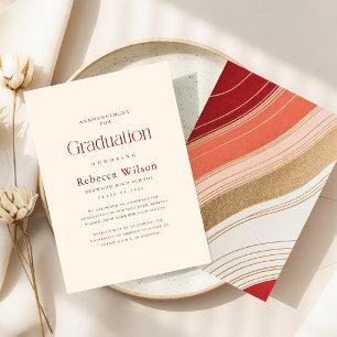 Retro Elegant Simple Grad Graduate Graduation Announcement