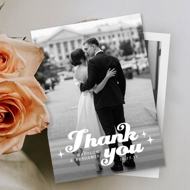 Retro Elegant Wedding Thank You Card (Creator Uploaded)