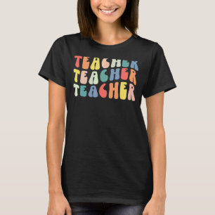 Retro Elementary School Teacher Colourful Back to T-Shirt