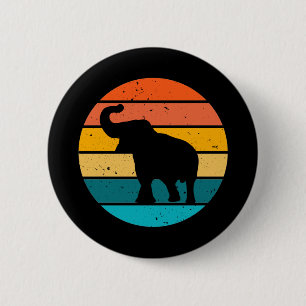 Retro Elephant 6 Cm Round Badge
