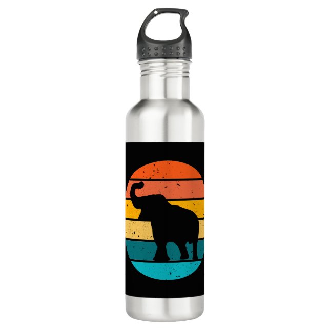 Retro Elephant 710 Ml Water Bottle (Front)