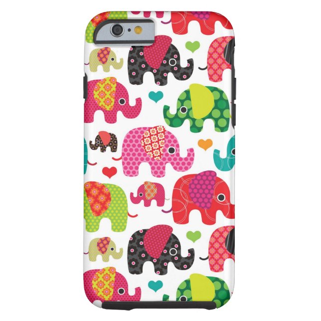 retro elephant kids pattern wallpaper Case-Mate iPhone case (Back)