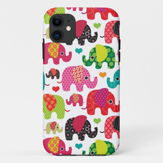 retro elephant kids pattern wallpaper Case-Mate iPhone case (Back)