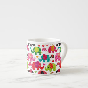 retro elephant kids pattern wallpaper espresso cup