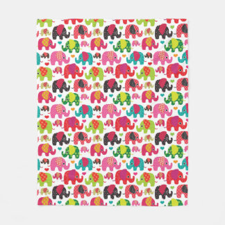 retro elephant kids pattern wallpaper fleece blanket