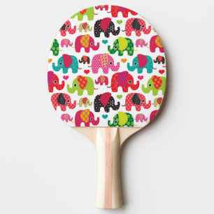 retro elephant kids pattern wallpaper ping pong paddle