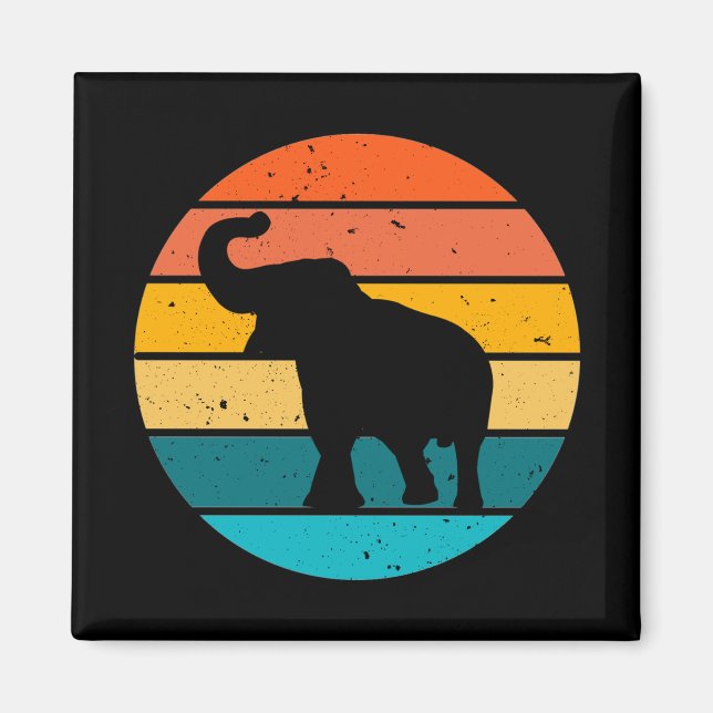 Retro Elephant Magnet (Front)