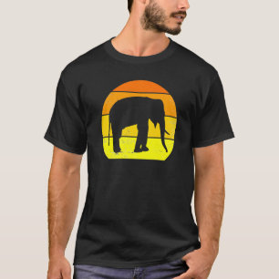 Retro Elephant Vintage Elephant Silhouette Zoo Ani T-Shirt