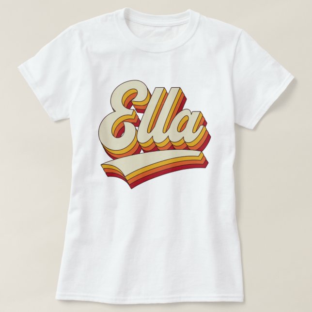 Retro Ella Name 70s Vintage Design T-Shirt (Design Front)
