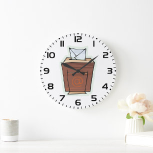 Retro Email Inbox Icon Cartoon Style  Large Clock