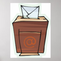 Retro Email Inbox Icon Cartoon Style 