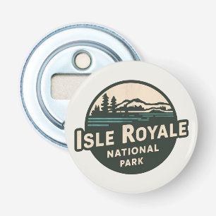 Retro Emblem of Isle Royale National Park Bottle Opener