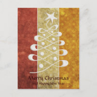 Retro Embossed Christmas Tree Postcard