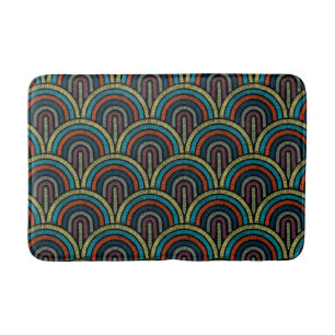 Retro Embroidery Arc Pattern Bath Mat