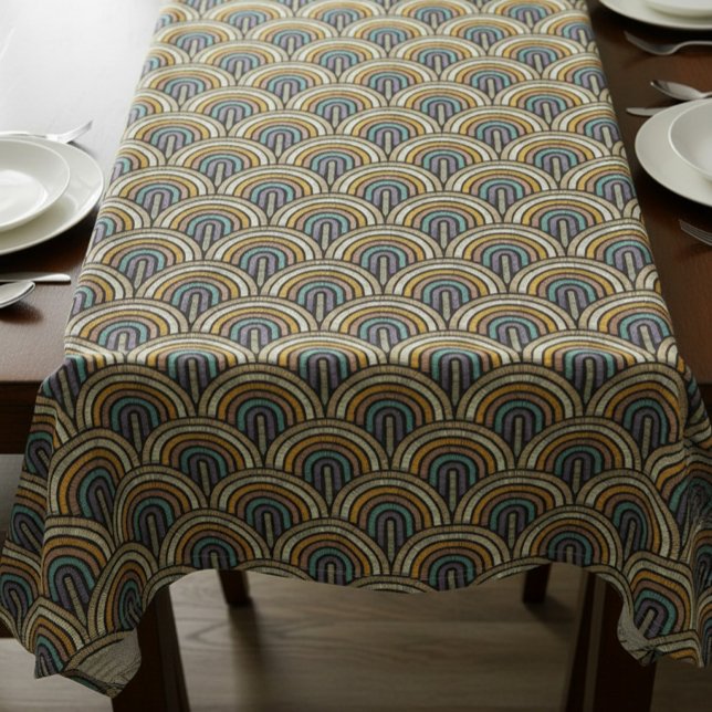 Retro Embroidery Arc Pattern Tablecloth (Creator Uploaded)