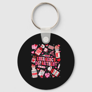 Retro Emergency Department Ed Er Nurse Valentines  Key Ring
