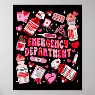 Retro Emergency Department Ed Er Nurse Valentines Poster