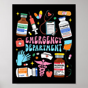 Retro Emergency Department Emergency Room Er Ed Nu Poster