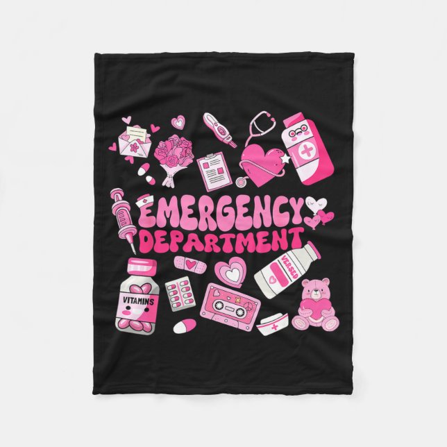 Retro Emergency Department Nk Valentine Er Nurse W Fleece Blanket (Front)