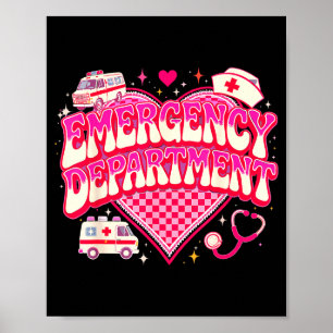 Retro Emergency Department Valentine Nk Nurse Aest Poster