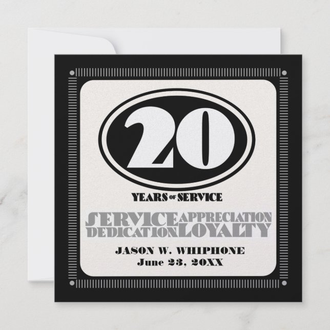 Retro employee 20 year service award (Front)