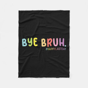 Retro End Of School Year Happy Last Day Summer Bru Fleece Blanket
