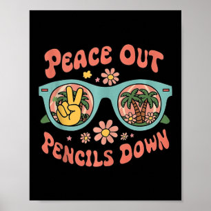 Retro End Of School Year Teacher Summer Last Day T Poster